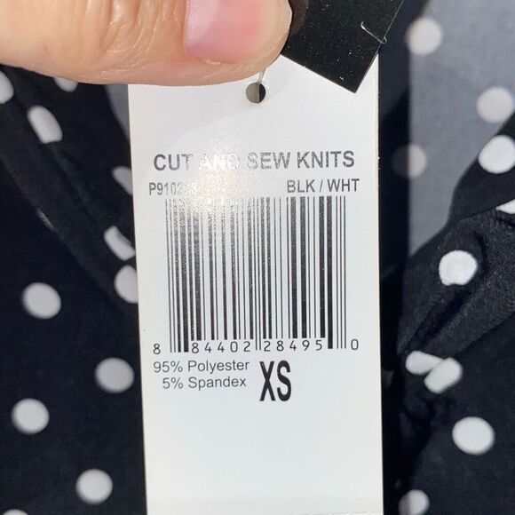 Premise Women's Black White Polka Dot Tie Front Sleeveless Blouse Size XS NWT - Picture 5 of 8